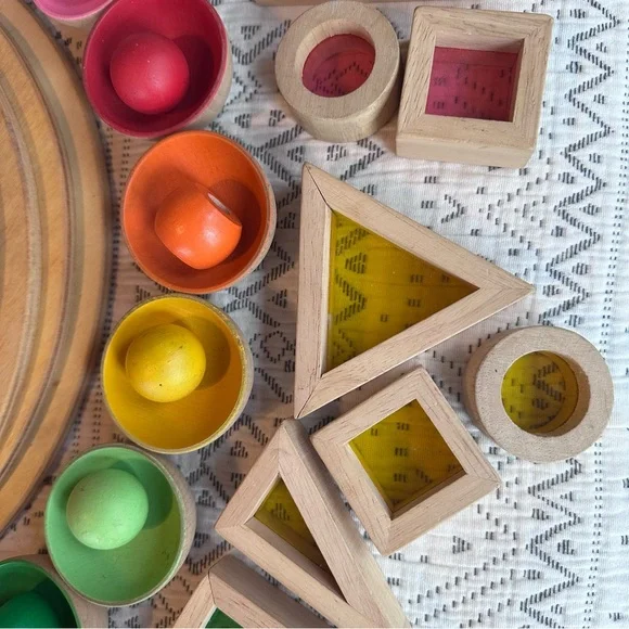 Fun Rainbow Wooden Toy Play Lot 🌈 - Picture 5 of 13